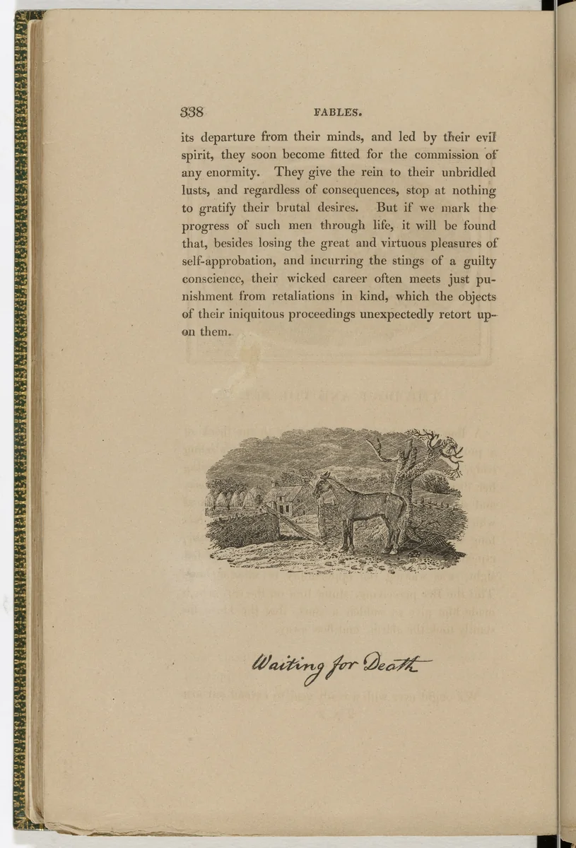 Tailpiece (page 338) from The Fables of Aesop by Thomas Bewick, illustrated book, 1818