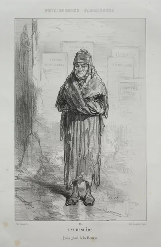 Une Rentière by Paul Gavarni, print, 1824-1866