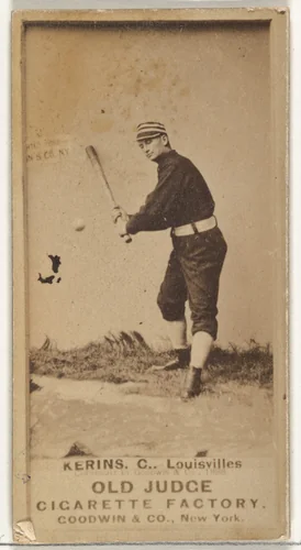 John Nelson Kerins, Catcher, Louisville Colonels, from the Old Judge series (N172) for Old Judge Cigarettes by Goodwin & Company, photograph, 1888
