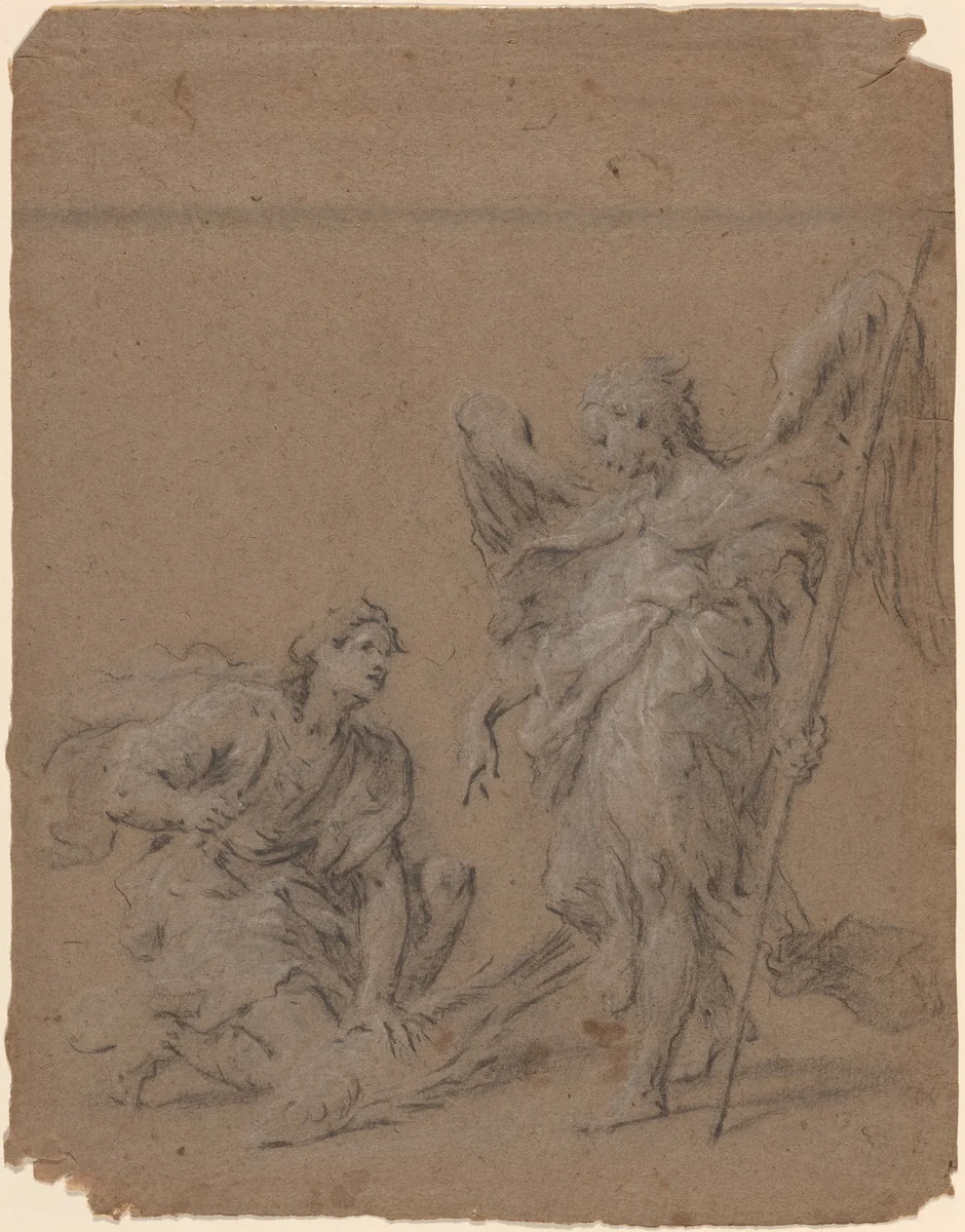 Tobias and the Angel by Martin Johann Schmidt, drawing, 1780