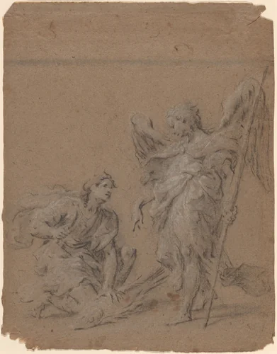 Tobias and the Angel by Martin Johann Schmidt, drawing, 1780