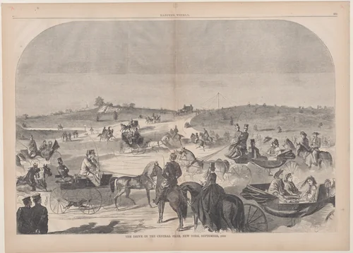 The Drive in Central Park, New York (from "Harper's Weekly," Vol. IV) by Winslow Homer, print, 1860