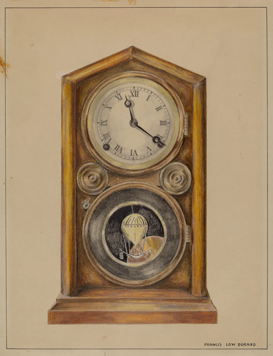Mantel Clock by Francis Law Durand, index of american design, 1935-1942