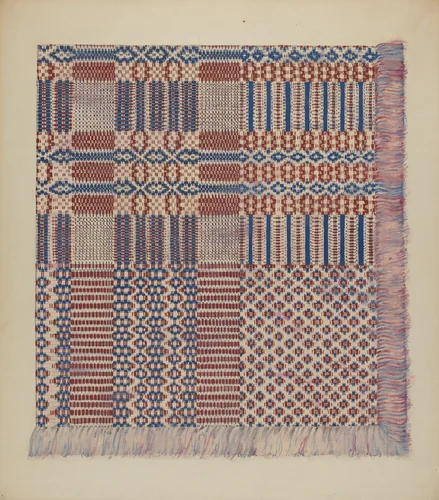 Coverlet by Katherine Hastings, index of american design, 1938
