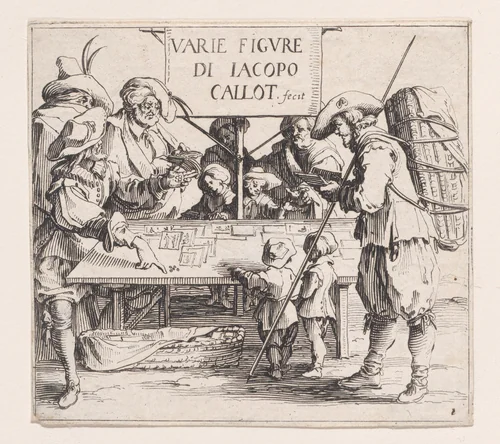 Frontispiece, plate 1 from "Varie Figure" (Various Figures) by Jacques Callot, print, 1615-1625