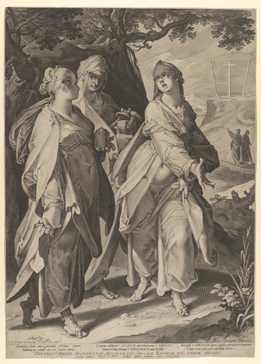 The Three Women Returning from the Tomb by Aegidius Sadeler II, print, 1585-1629