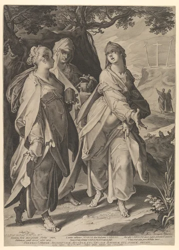 The Three Women Returning from the Tomb by Aegidius Sadeler II, print, 1585-1629