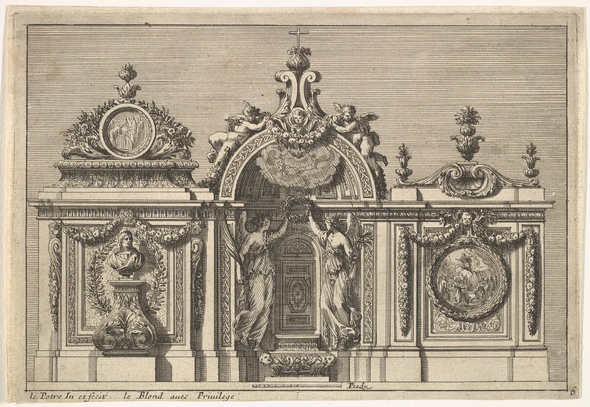 Design for a Tabernacle with Two Variants, from "Tabernacles à l'italienne" by Jean Le Pautre, print, 1639-1649