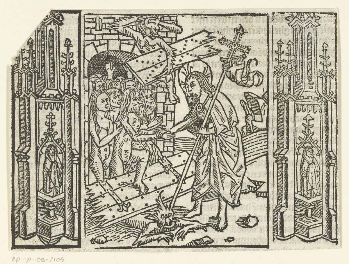De hellevaart van Christus by Unknown, print, 1480-1500