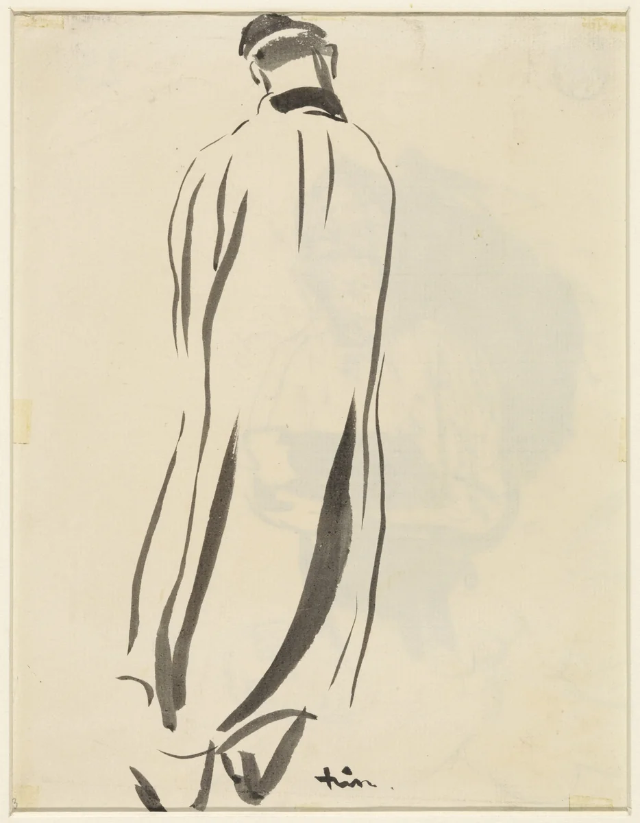 Tuinierende man, op de rug gezien by Rik Wouters, drawing, 1892-1916