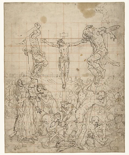 Calvarieberg by Pieter Aertsen, drawing, 1548-1575