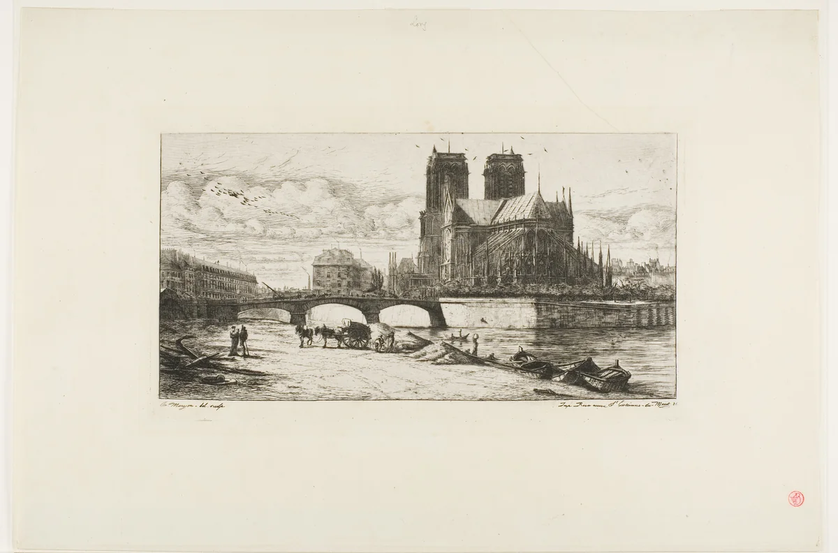 The Apse of Notre-Dame, Paris by Charles Meryon, print, 1854