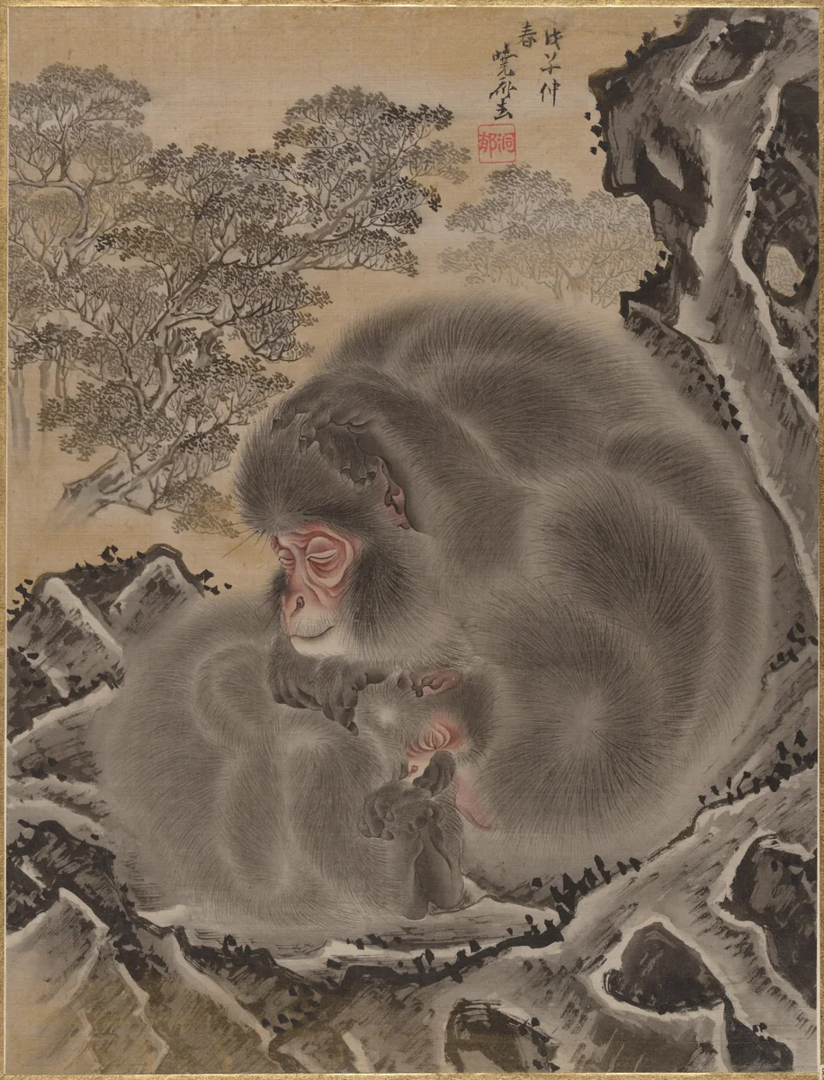 Monkeys by Kawanabe Kyōsai (河鍋暁斎), painting, 1888