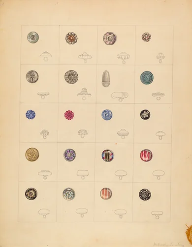 Buttons by Gertrude Lemberg, index of american design, 1937