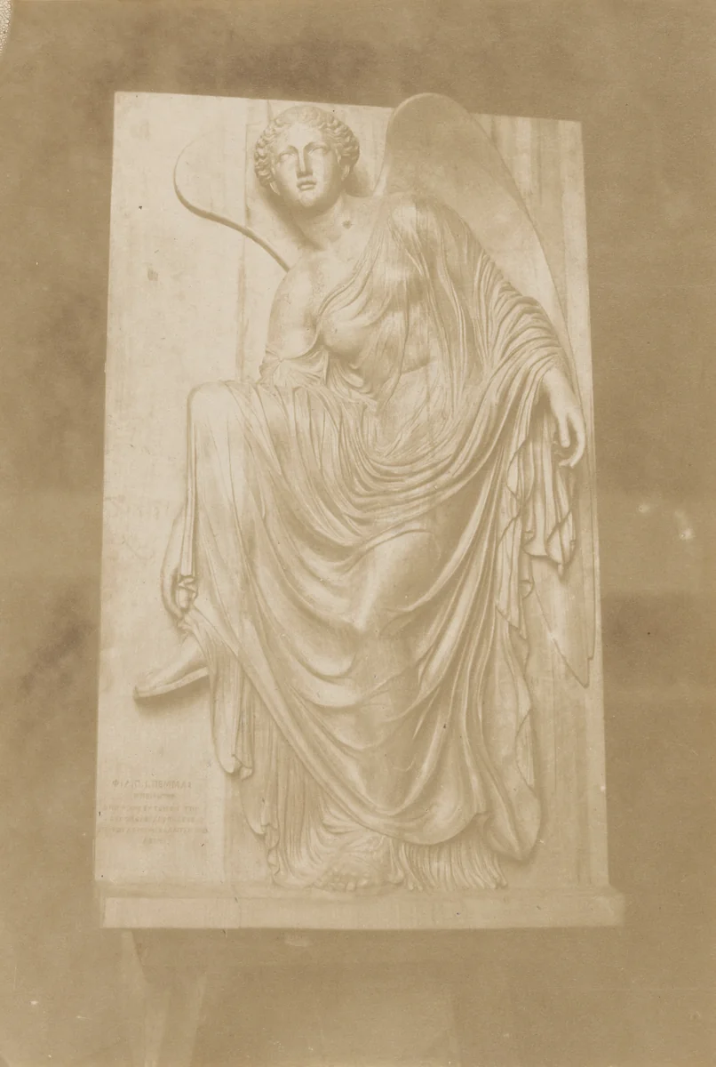 Nike Adjusting Her Sandal, Temple of Athena Nike, Athens by James Robertson; Felice Beato; Antonio Beato, photograph, 1857