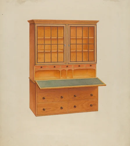 Shaker Secretary Desk by John W. Kelleher, index of american design, 1937