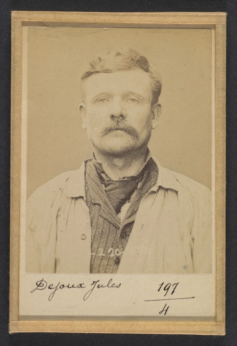 Dejoux. Jules. 46 ans, né le 16/6/48 à La Châtre (Indre). Maçon. Délit de presse. 2/7/94. by Alphonse Bertillon, photograph, 1894