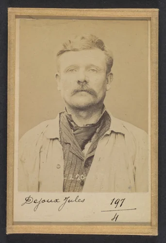 Dejoux. Jules. 46 ans, né le 16/6/48 à La Châtre (Indre). Maçon. Délit de presse. 2/7/94. by Alphonse Bertillon, photograph, 1894