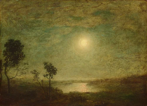 Moonlight by Ralph Blakelock, painting, 1886-1895