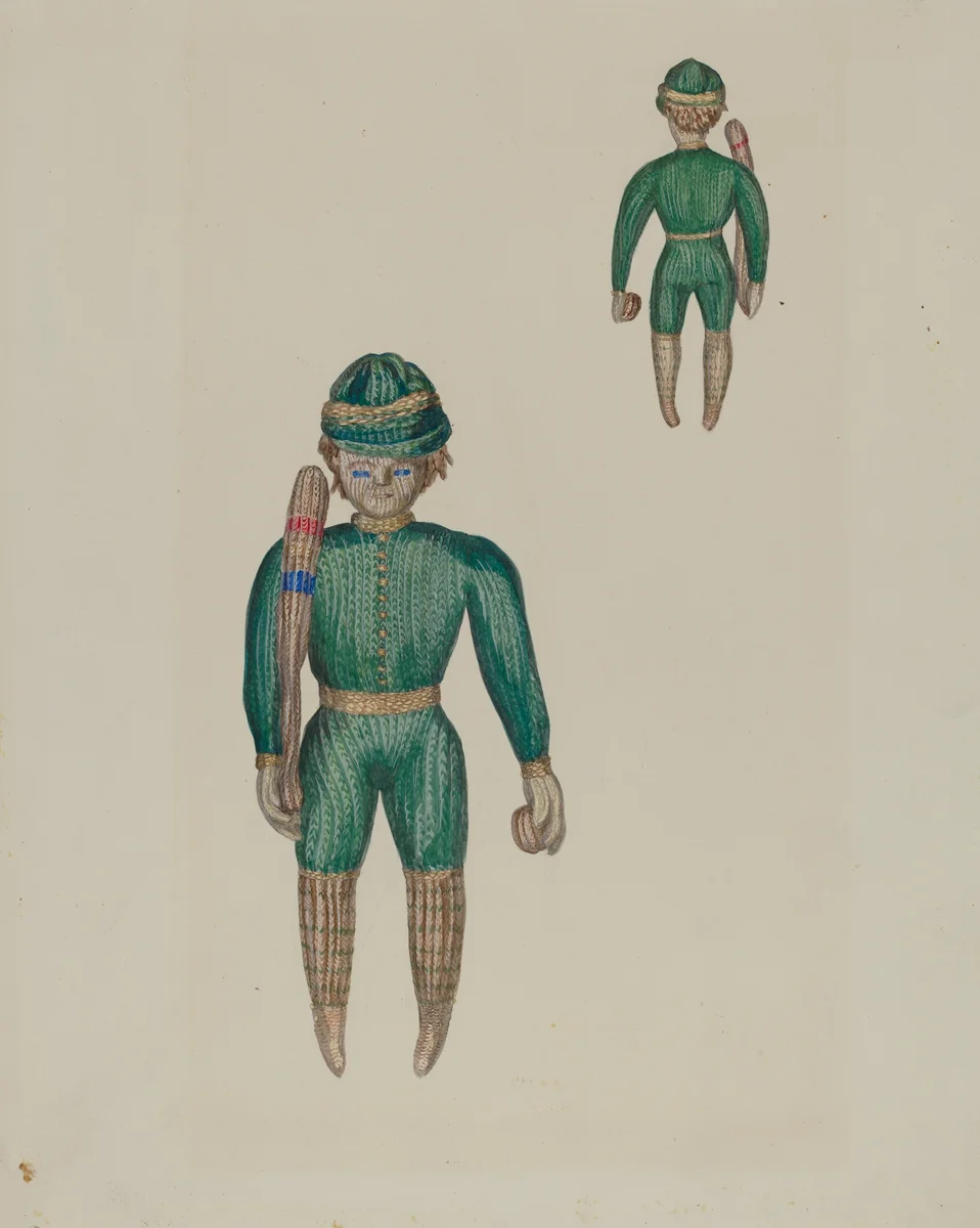 Knitted Doll by Jane Iverson, index of american design, 1936