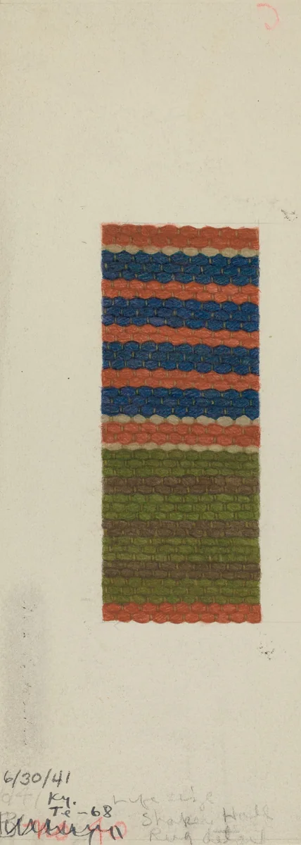 Shaker Rug by Mona Brown, index of american design, 1941