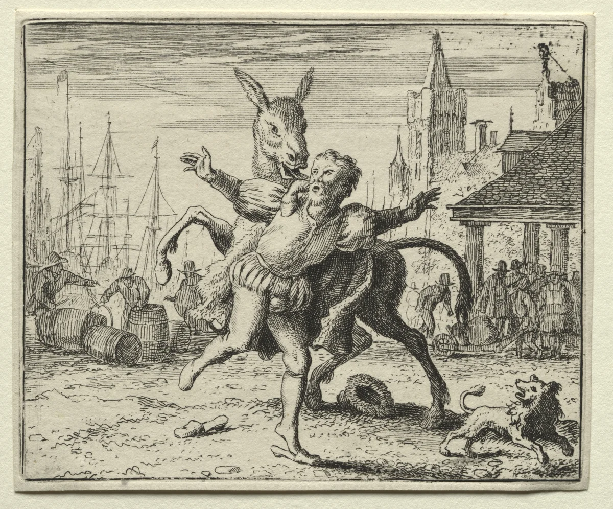 Reynard the Fox: The Jealous Ass by Allart van Everdingen, print, 1650-1675