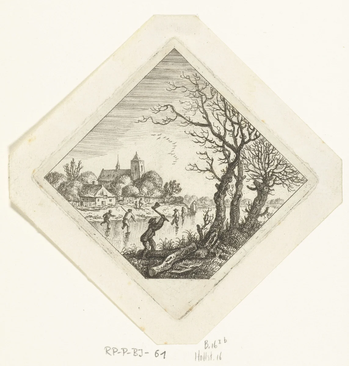 Winter by Jan van Almeloveen, print, 1662-1683