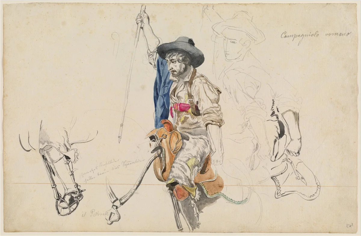 Campagniolo romano by Friedrich Nerly, drawing, 1828-1838