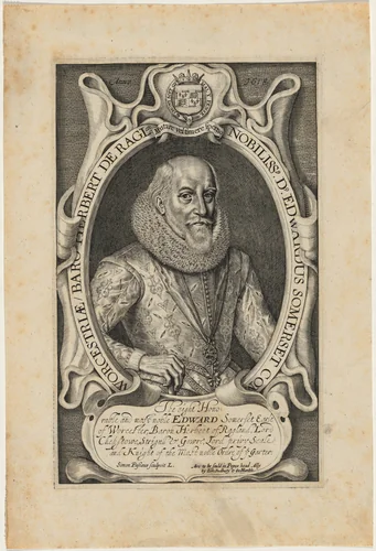 Edward Somerset, Fourth Earl of Worcester by Simon van de Passe, print, 1618