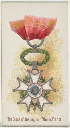 The Cross of the Legion of Honor, France, from the World's Decorations series (N30) for Allen & Ginter Cigarettes by Allen & Ginter, print, 1890