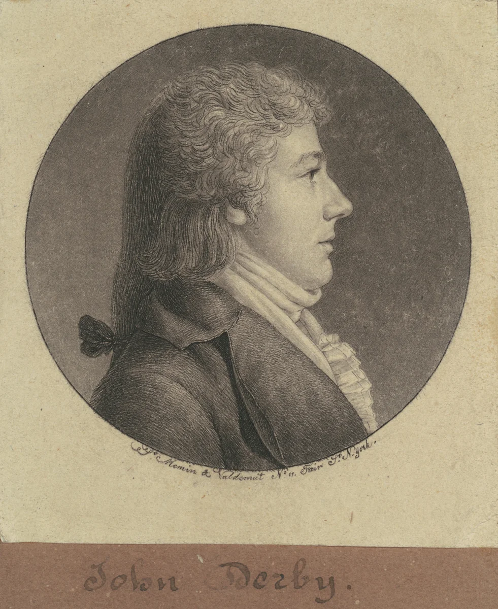 John Derby by Charles B. J. Févret de Saint-Mémin, print, 1796