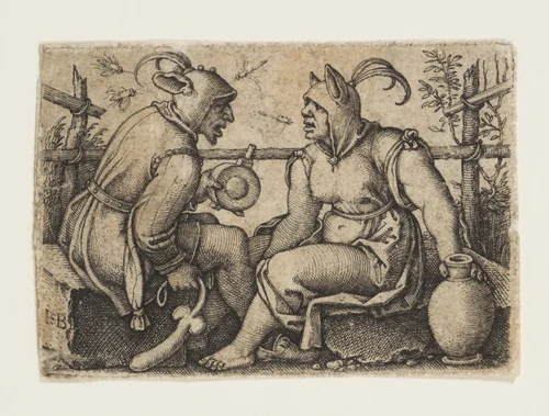 The Fool and the Foolish Woman by Sebald Beham, print, 1500-1550