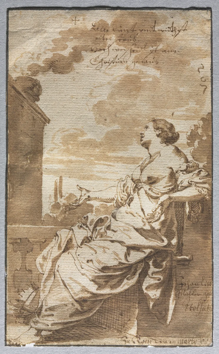 Allegory of Christian Belief by Johann Liss, drawing, 1617-1627