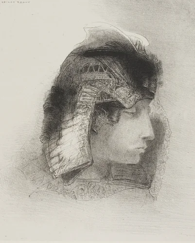 My Kisses Have the Taste of Fruit Which Would Melt in Your Heart!, plate 4 of 24 by Odilon Redon, print, 1896