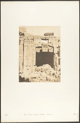 Porte du Temple de Jupiter, à Baalbek (Héliopolis) by Maxime Du Camp, photograph, 1850