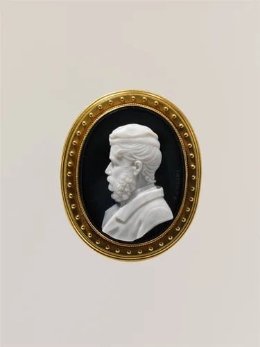 Bust of a bearded man in a cap by Luigi Saulini, other, 1830-1865