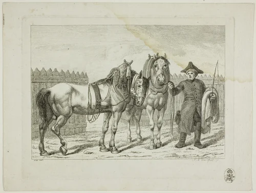 Riding School and Horses by Johann Adolph Darnstedt, print, 1806