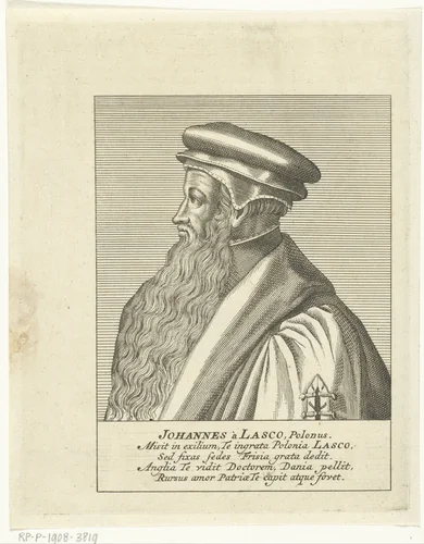 Portret van kerkhervormer Johannes Calvijn by François van Bleyswijck, print, 1681-1746