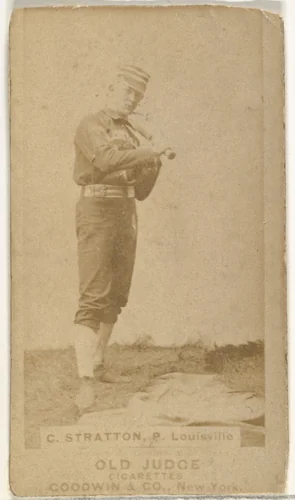 Chilton Scott Stratton, Pitcher, Louisville Colonels, from the Old Judge series (N172) for Old Judge Cigarettes by Goodwin & Company, photograph, 1887-1890