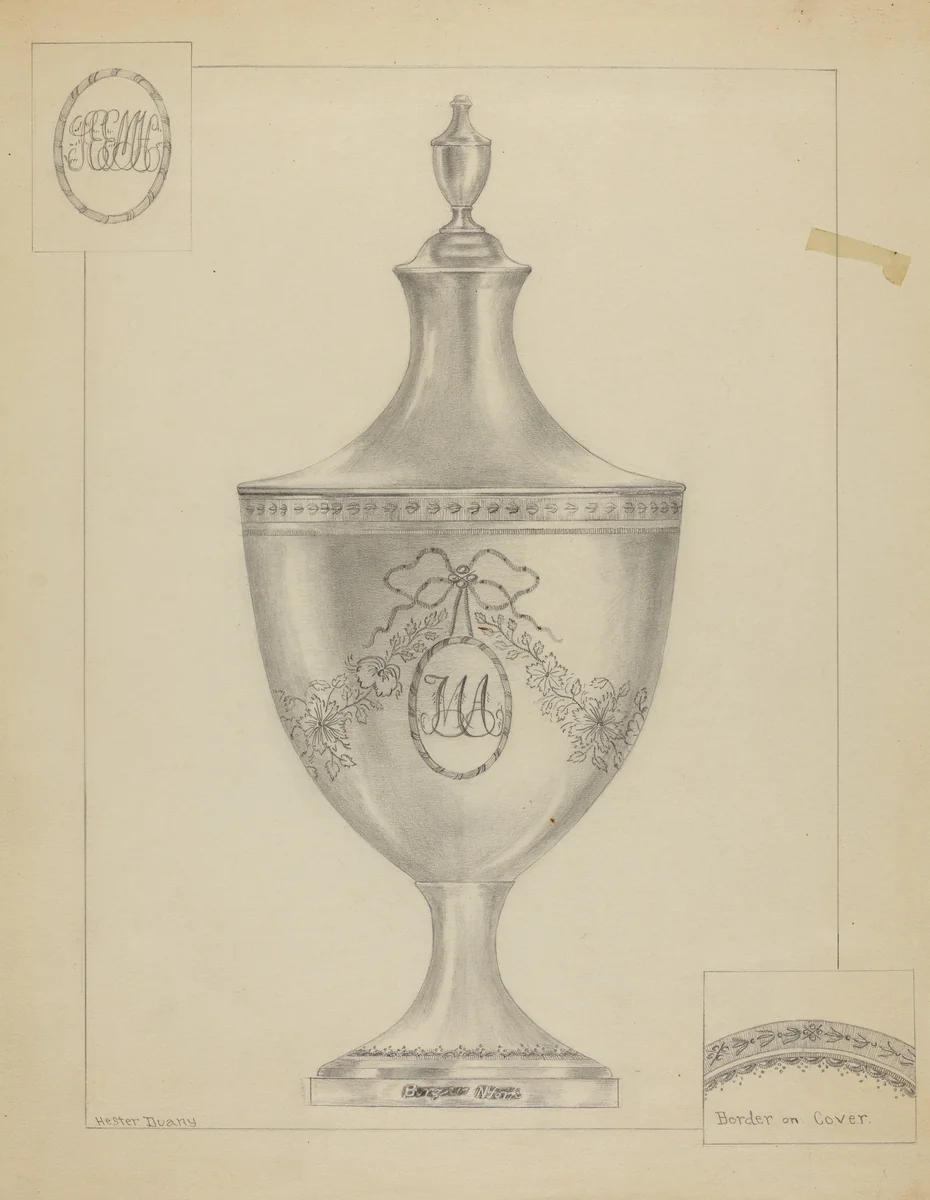 Silver Sugar Bowl by Hester Duany, index of american design, 1937