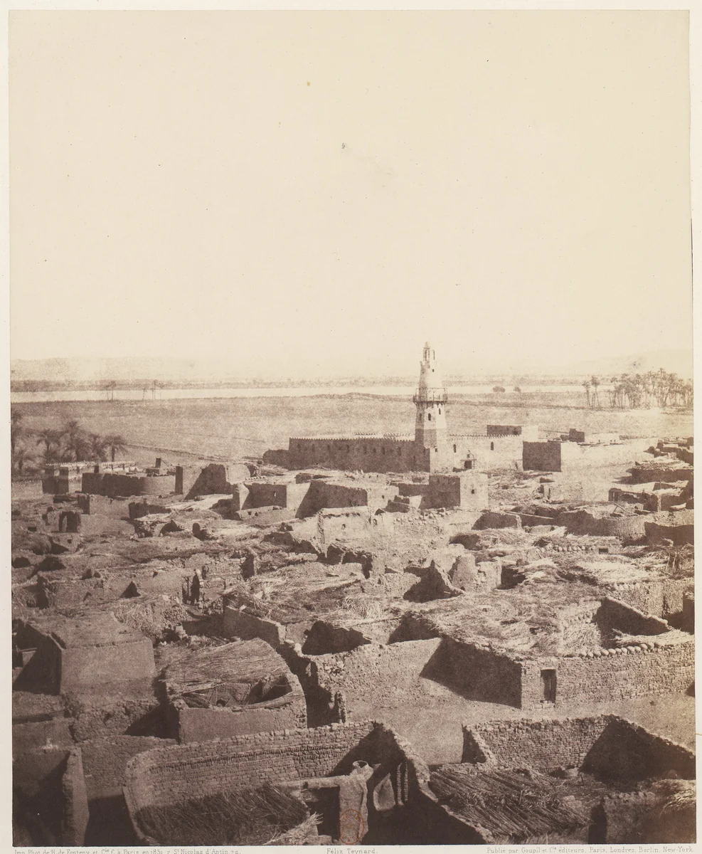 Edfou, Aspect Générale de la Ville Vue de la Plateforme Centrale du Pylône by Félix Teynard, photograph, 1851-1852