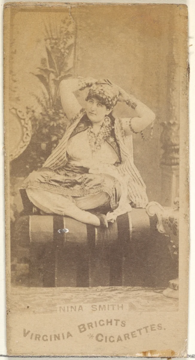 Nina Smith, from the Actors and Actresses series (N45, Type 1) for Virginia Brights Cigarettes by Allen & Ginter, photograph, 1885-1891
