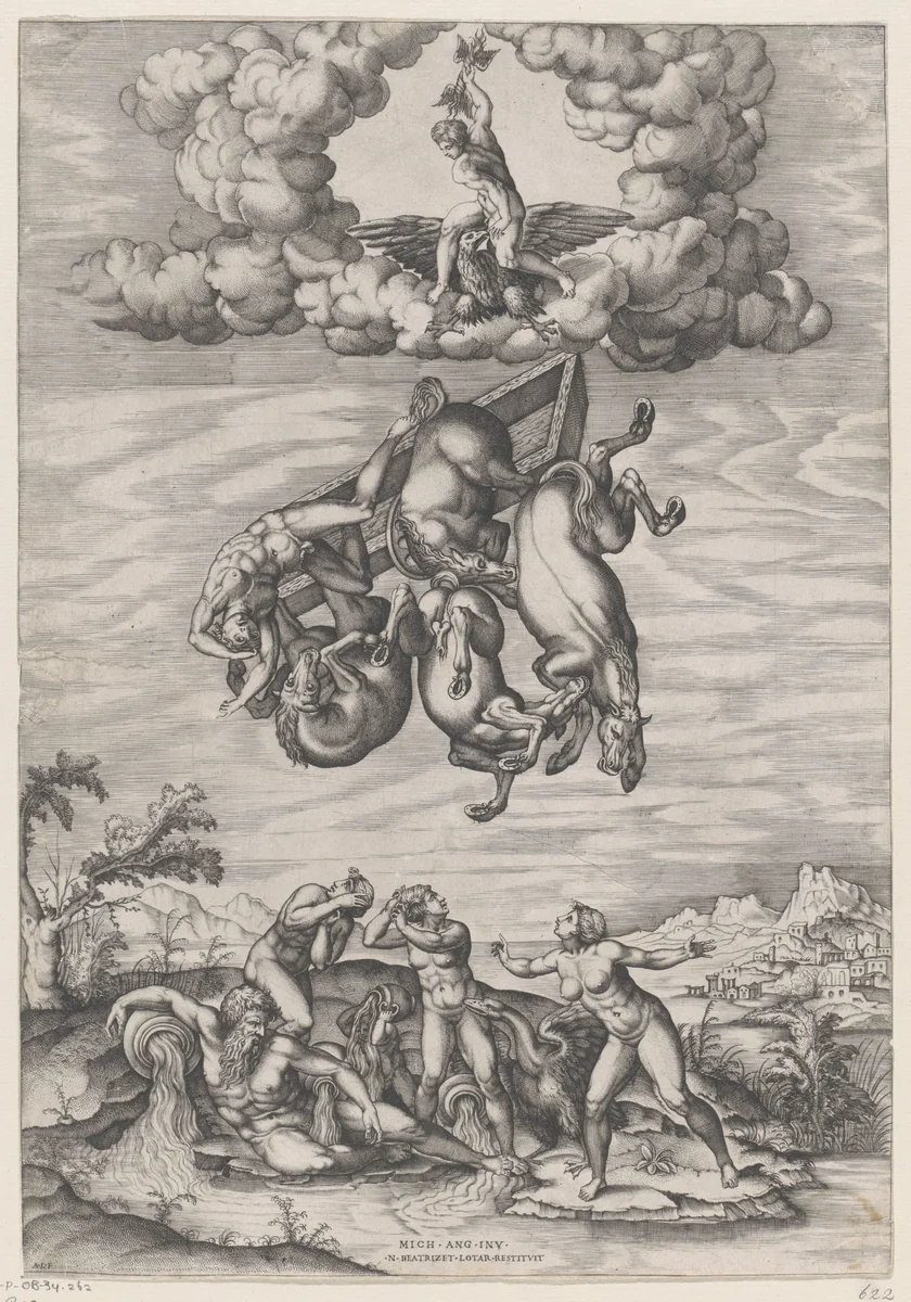 Val van Phaëthon by Unknown, print, 1525-1565