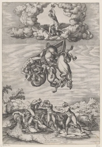Val van Phaëthon by Unknown, print, 1525-1565