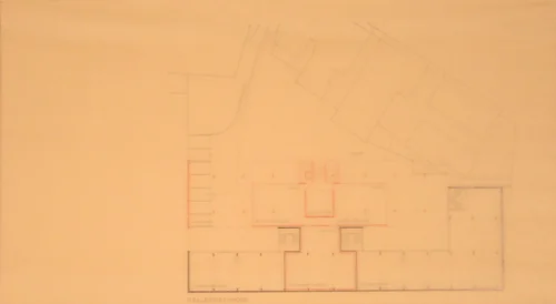 Bank and Office Building, project, Stuttgart, Germany, Basement plan by Ludwig Mies van der Rohe, architecture, 1928