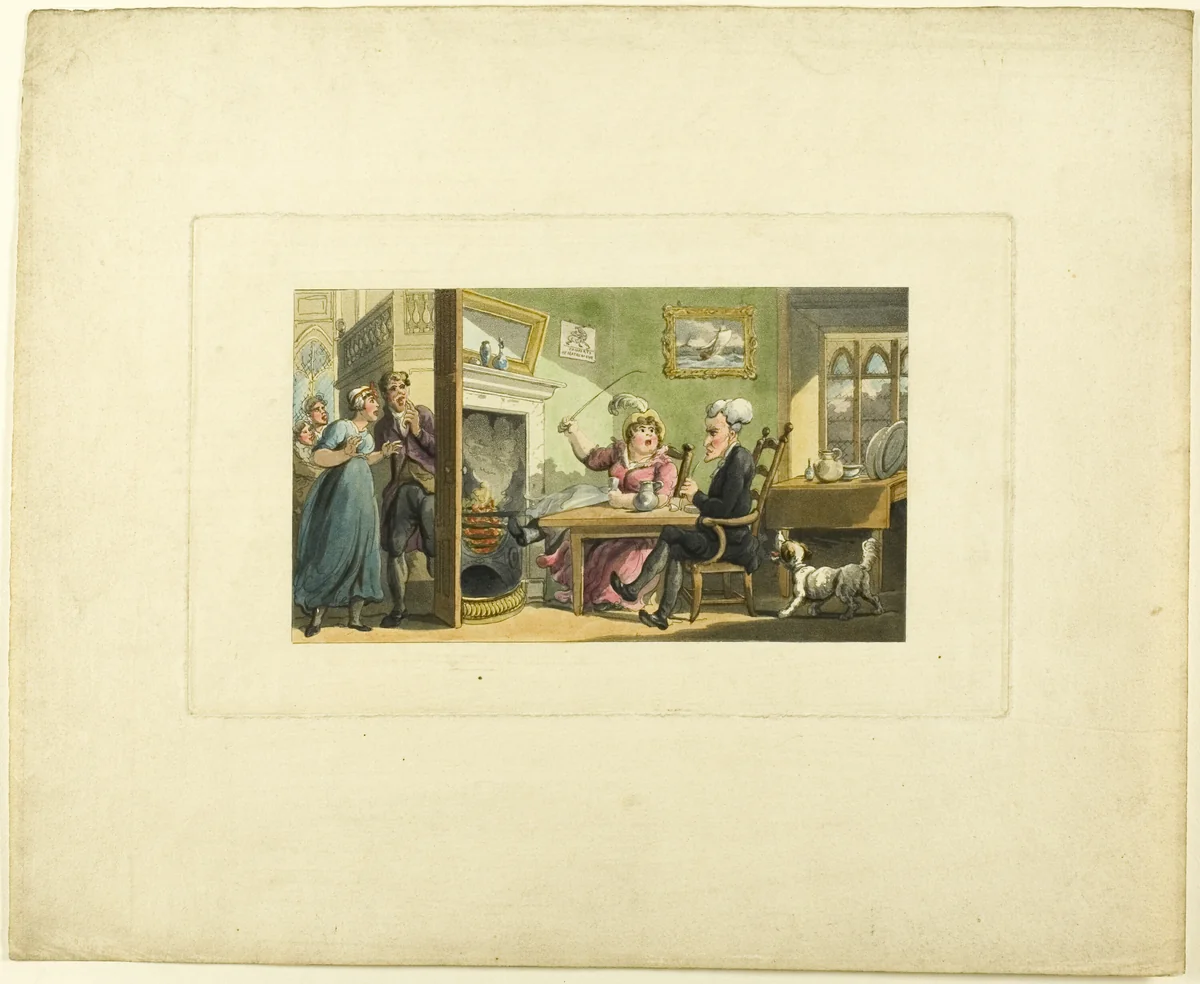 Doctor Syntax Returned from His Tour, from The Tour of Doctor Syntax by Thomas Rowlandson, print, 1808-1813