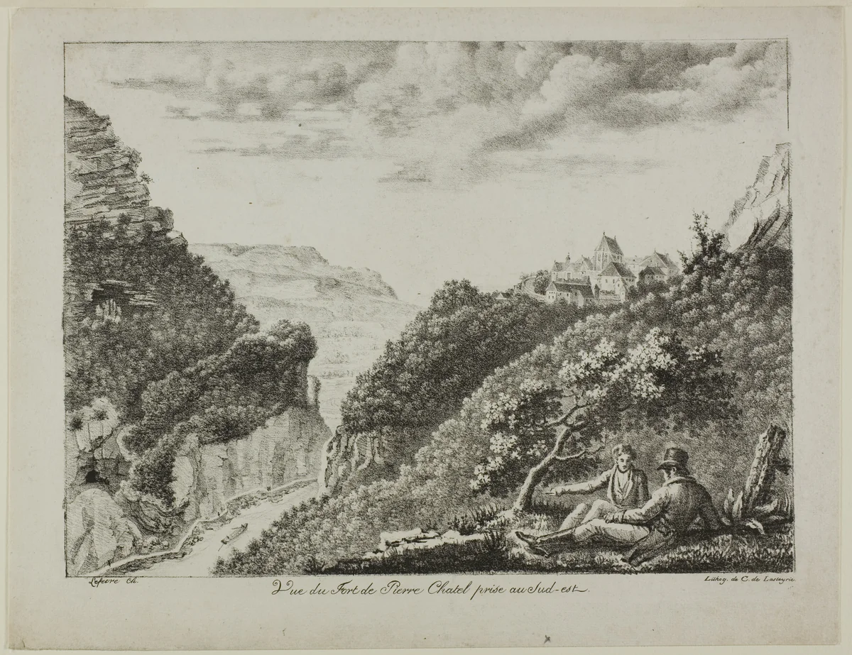 View of Fort Pierre Chatel toward the Southeast by Charles Lefèvre, print, 1815-1825