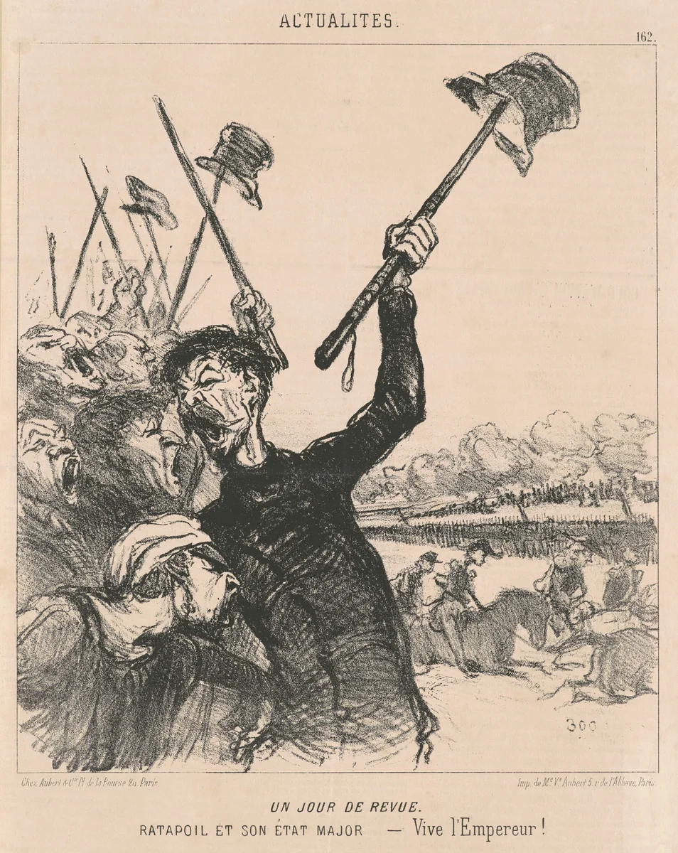 Un jour de revue by Honoré Daumier, print, 1851