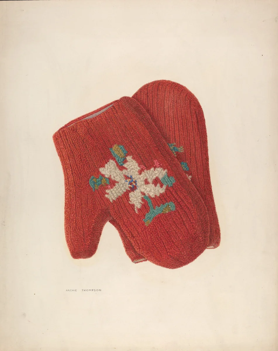 Mittens by Archie Thompson, index of american design, 1935-1942