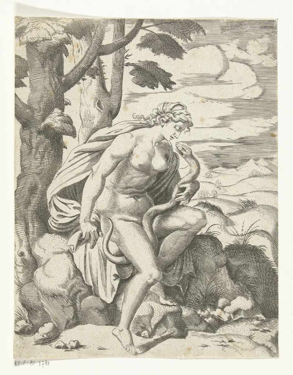 Jupiter en Proserpina by Cornelis Bos, print, 1537-1555